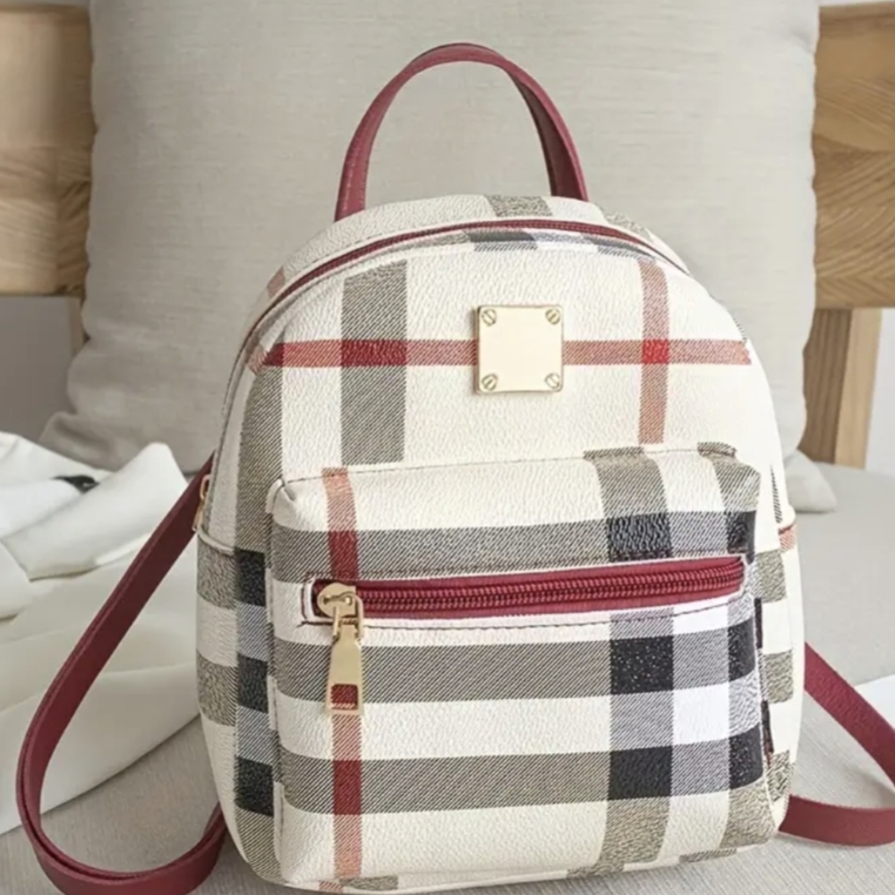 Mini Plaid Backpack - Picture 3 of 6